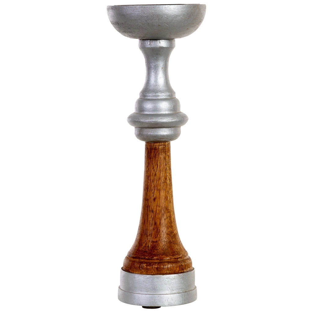 Candele in legno marrone 10x10x30h cm