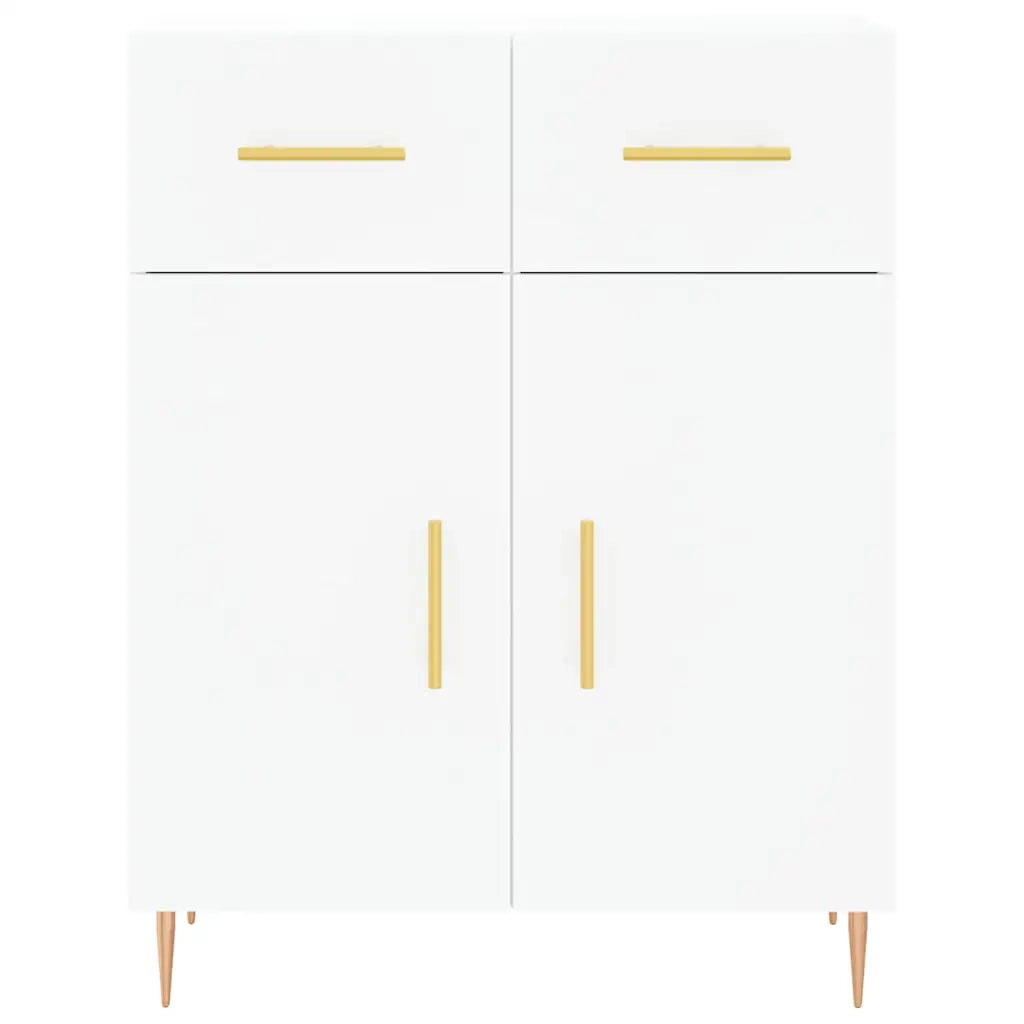 Credenza-Buffet-Armadio da cucina Bianca 69,5x34x180 cm in Legno Multistrato 437729