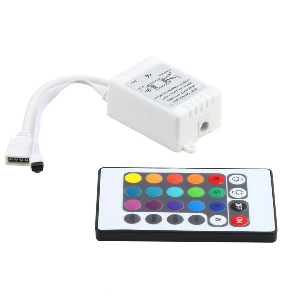 Trade Shop - Controller Dimmer Con Telecomando Per Strisce Strip Led Rgb 5050 24 Tasti -