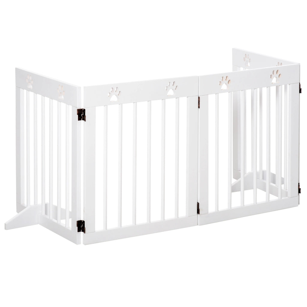 Barriera per Cani Pieghevole 4 Pannelli ¨C Minimal ¨C Bianco 204x61 cm