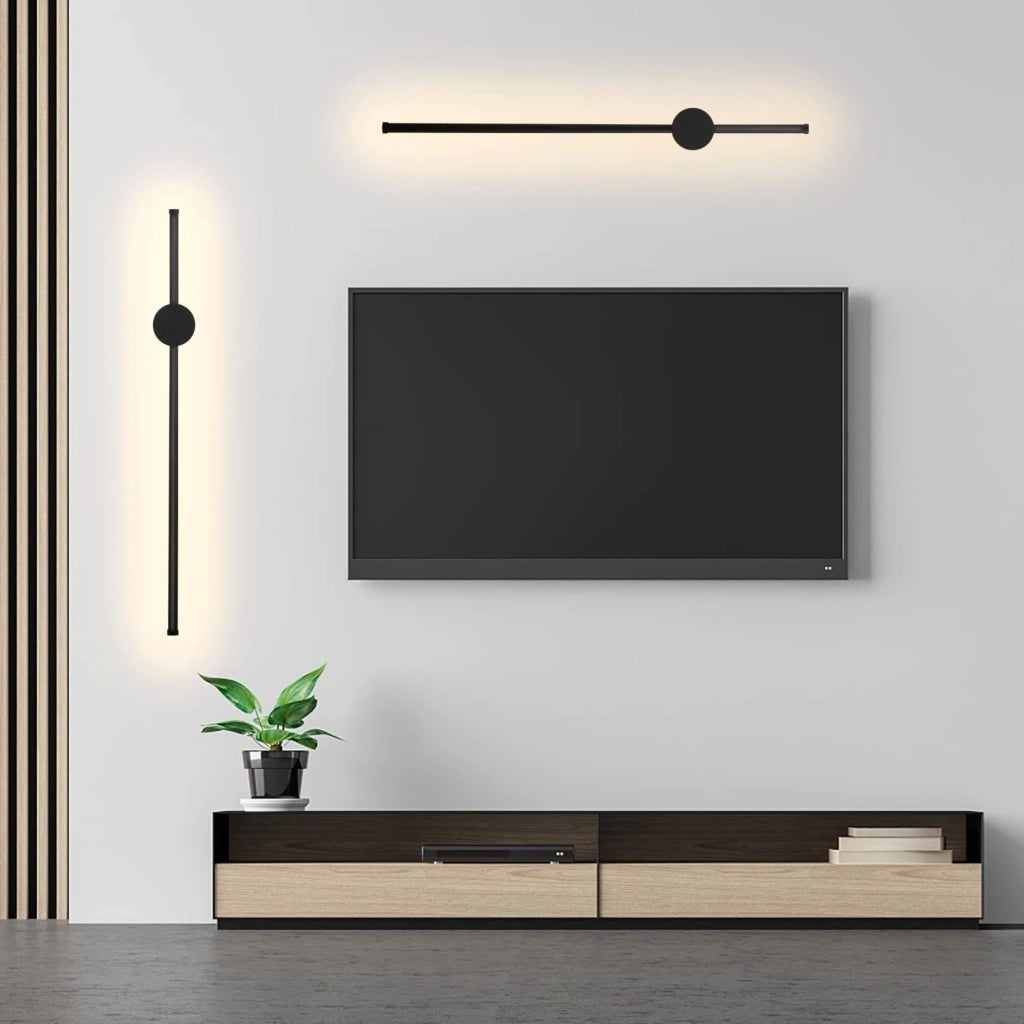 ZMH Applique LED nera dal design moderno e illuminazione rotante per scale per corridoio