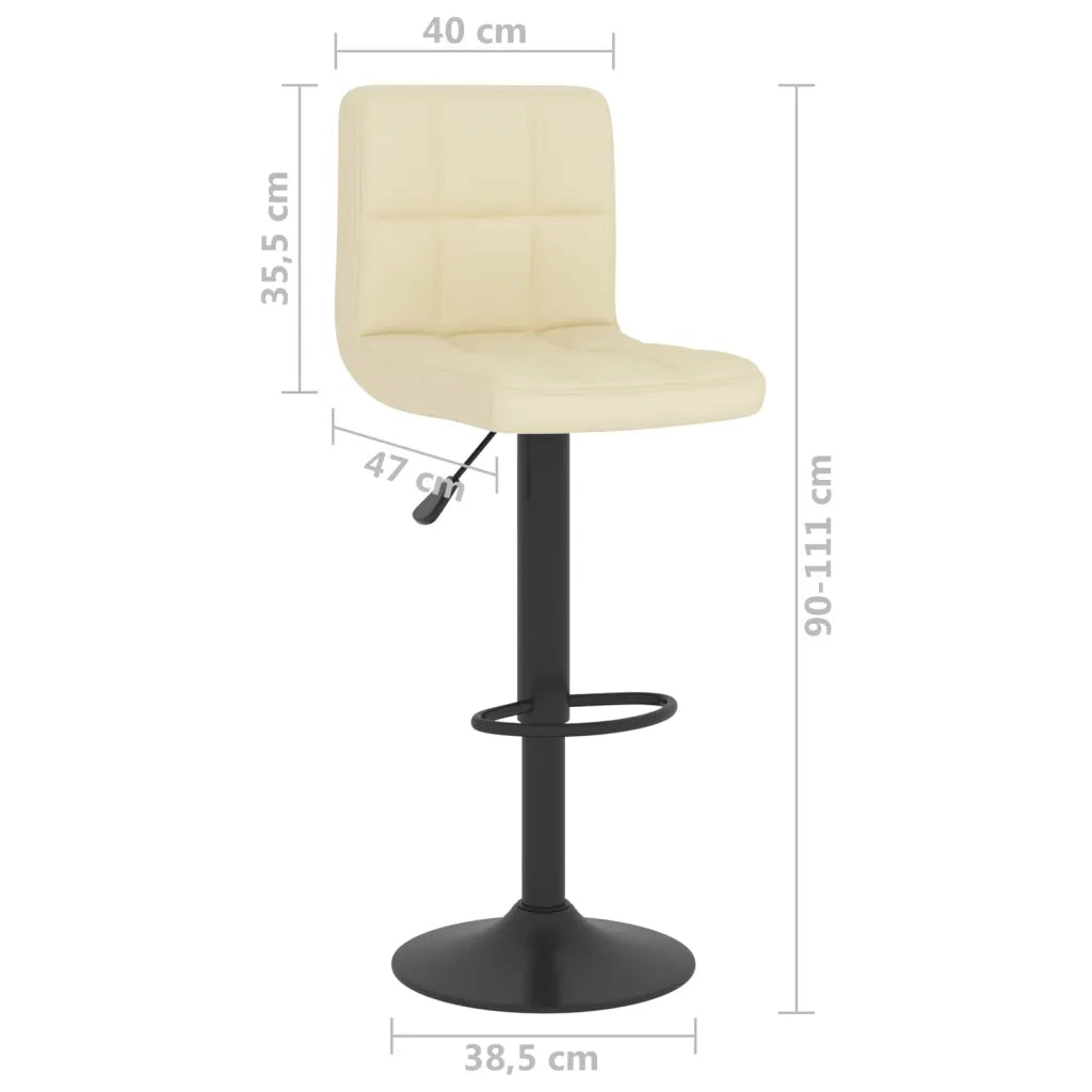 Sgabelli da Bar 2 pz Crema in Tessuto 334284