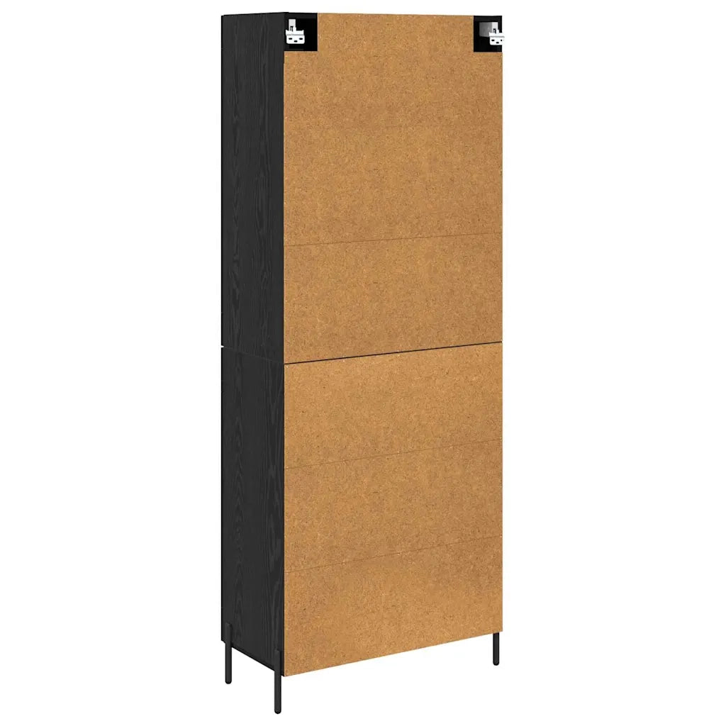 Credenza 2 pcs Rovere Nero Legno multistrato 3416060