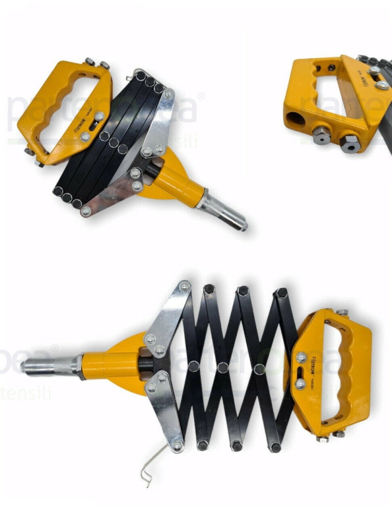 RIVETTATRICE ESTENSIBILE A FISARMONICA 3.2/6.4 mm A PANTOGRAFO 810MM