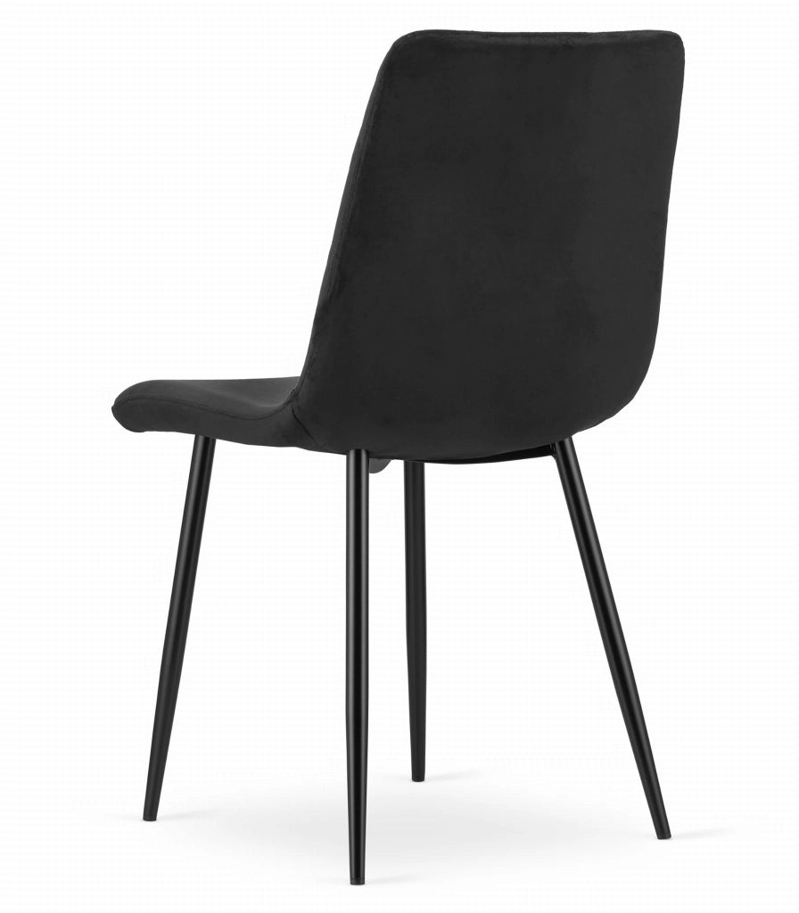 Sedia VALORA TURIN - Design senza tempo in velluto nero x 4