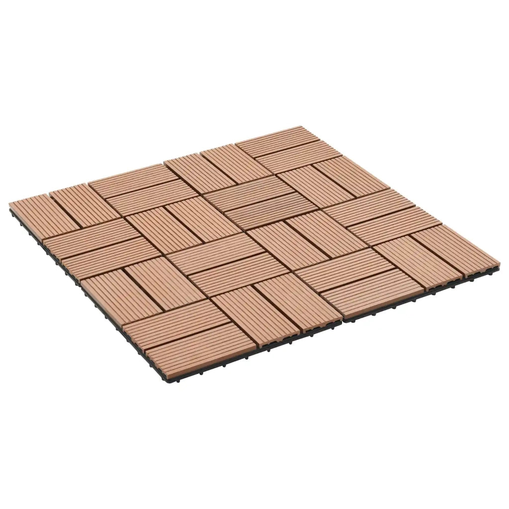Piastrella per Decking 11 pcs Marrone 30 x 30 cm WPC 42046674