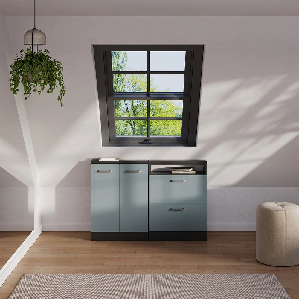 Mobile sottotetto Rion Grigio-blu/Antracite con 2 porte Vicco