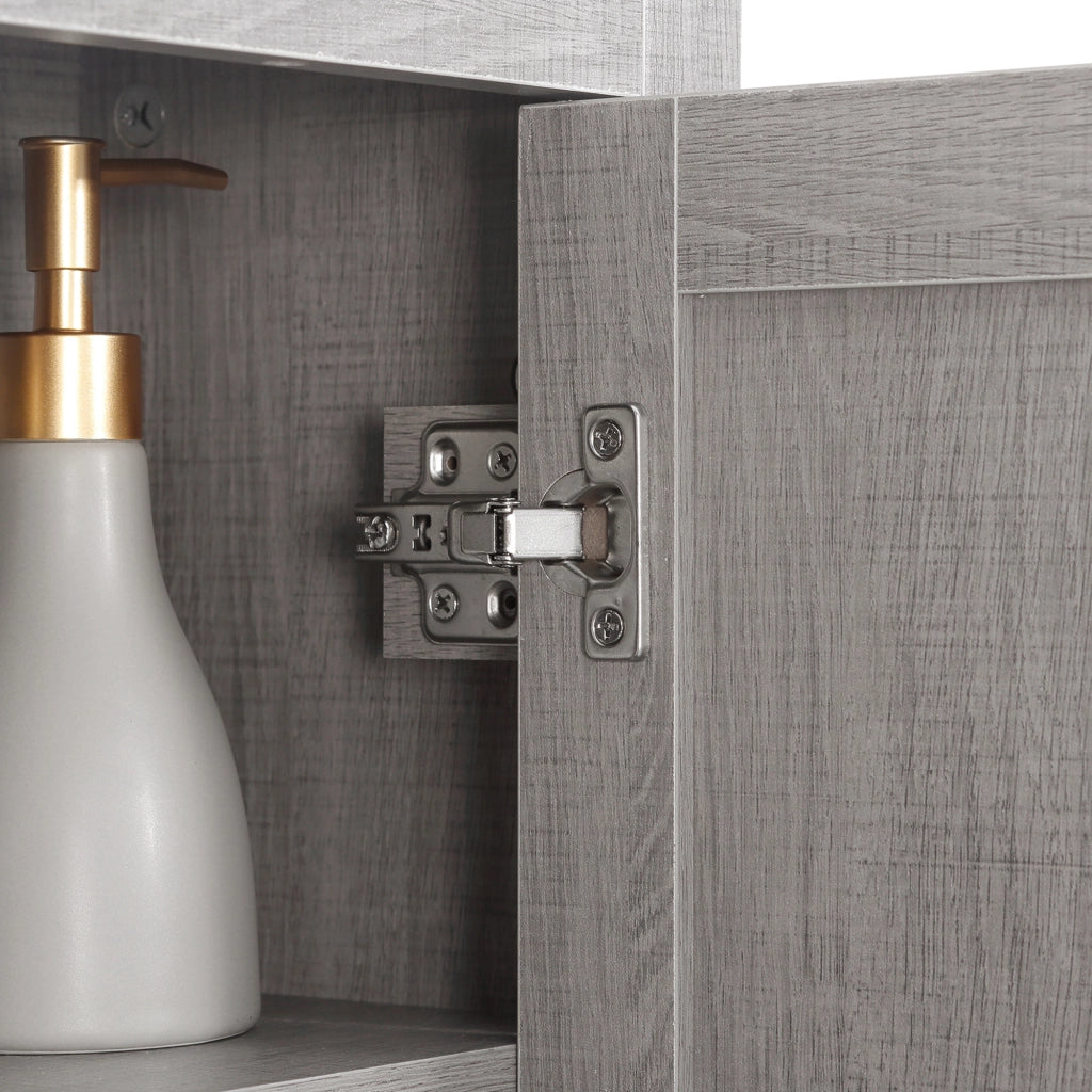 Mobile da bagno sospeso a parete ¨C Xylo ¨C Grigio con anta e ripiani 48x20x50 cm