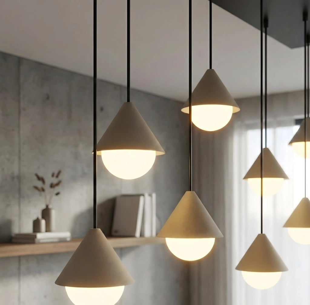 Lampada sospesa moderna GIRO 9xG9 Emibig nero beige bianco