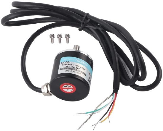 Codiceur 3000-6000 giri/min - Trifasico - Asse massivo - Diametro asse 6 mm - Lunghezza cavo 144 mm - Adatto per automazione - Codice encoder incrementale