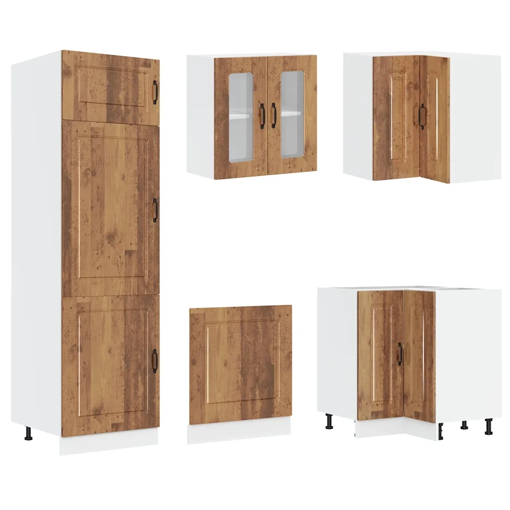 Set Mobili da Cucina 14 pz Kalmar Legno Vecchio in Truciolato 3314979