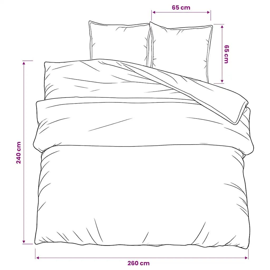 Set Copripiumino Grigio 260x240 cm in Cotone 136468