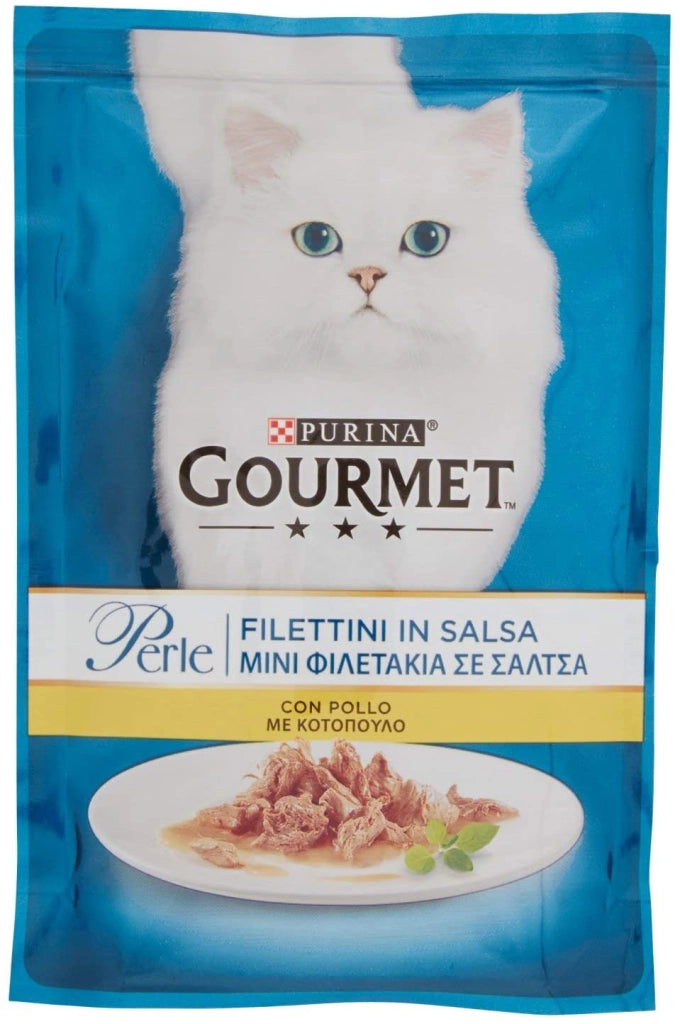 GOURMET PERLE FILETTINI AL POLLO IN SALSA 85 GRAMMI