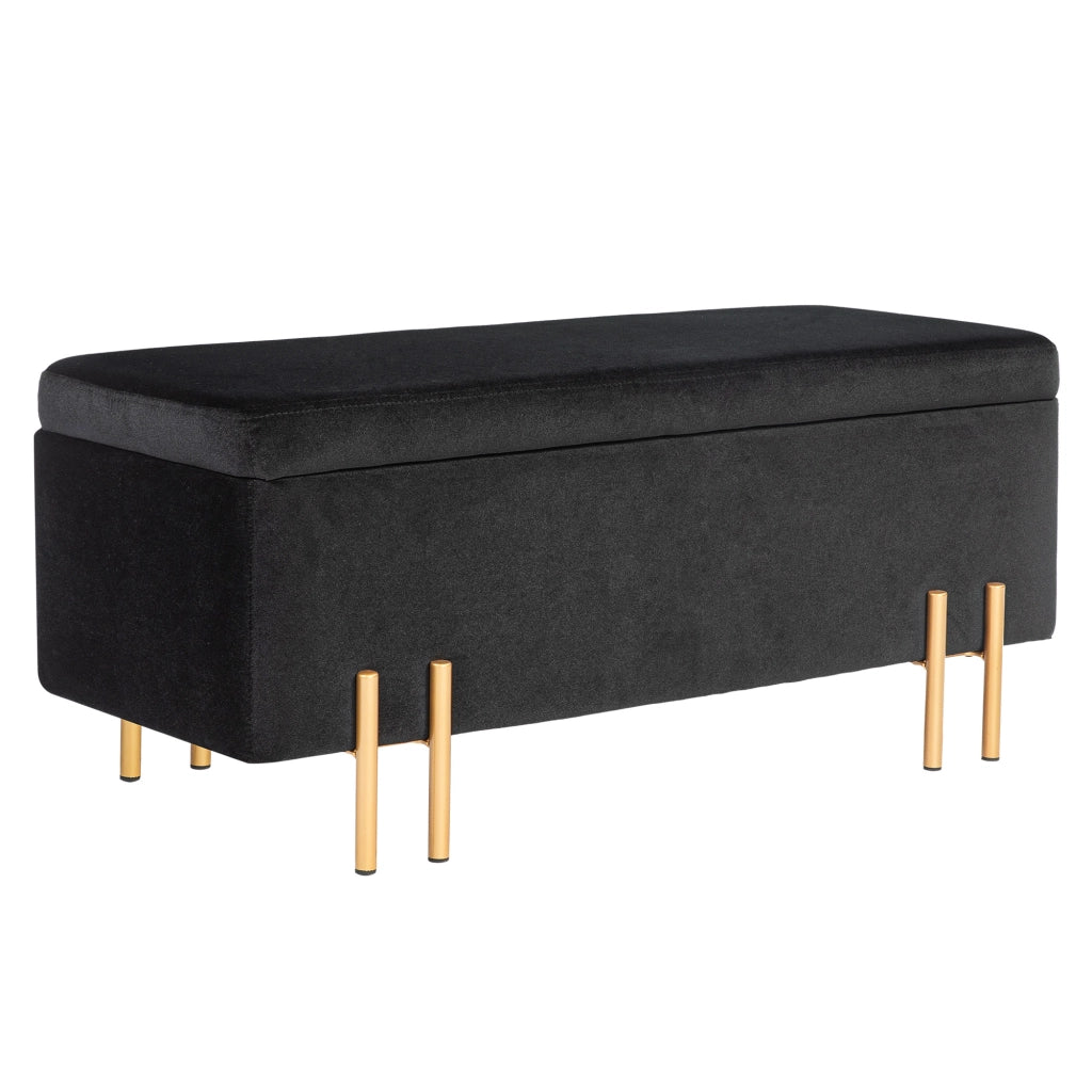 Divano con cassetti ¨C Minimal ¨C Nero, metallo, 100x40x42 cm