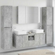 Set di mobili per il bagno 6 pz Grigio Cemento 3407234