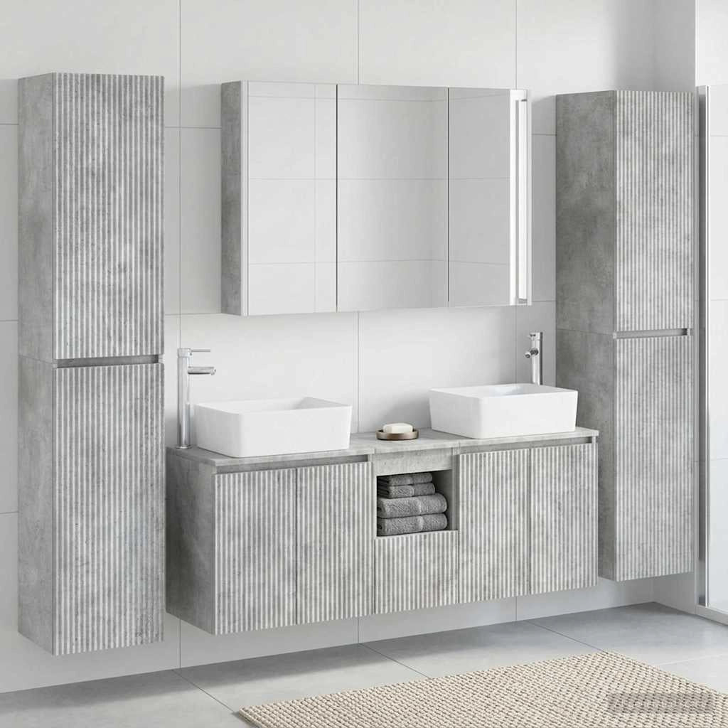 Set di mobili per il bagno 6 pz Grigio Cemento 3407234
