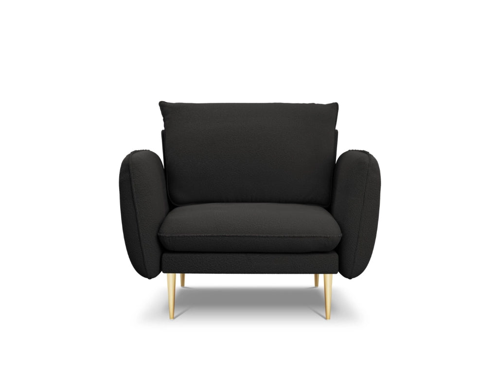 Cosmopolitan Design - Poltrona "Vienna" in bouclé nero 