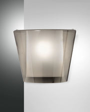 Lampada da Parete Viki in Metallo e Vetro Colore Fumé, Attacco E27 40W, Design Elegante per Interni IP20, 28.5x14.5x23.5 cm - Classe 1