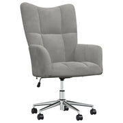 Poltrona | Sedia Relax Grigio Chiaro in Velluto