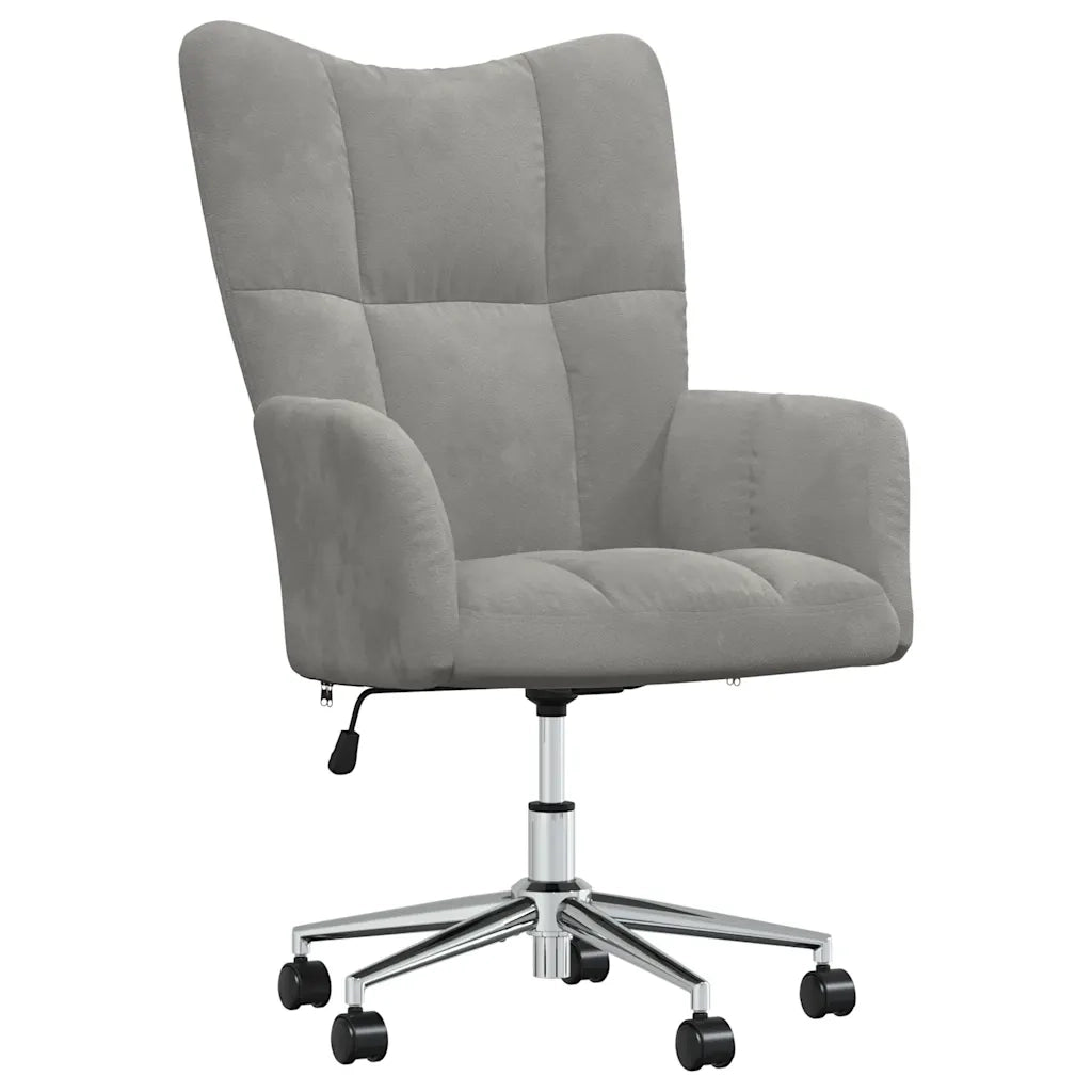 Poltrona | Sedia Relax Grigio Chiaro in Velluto