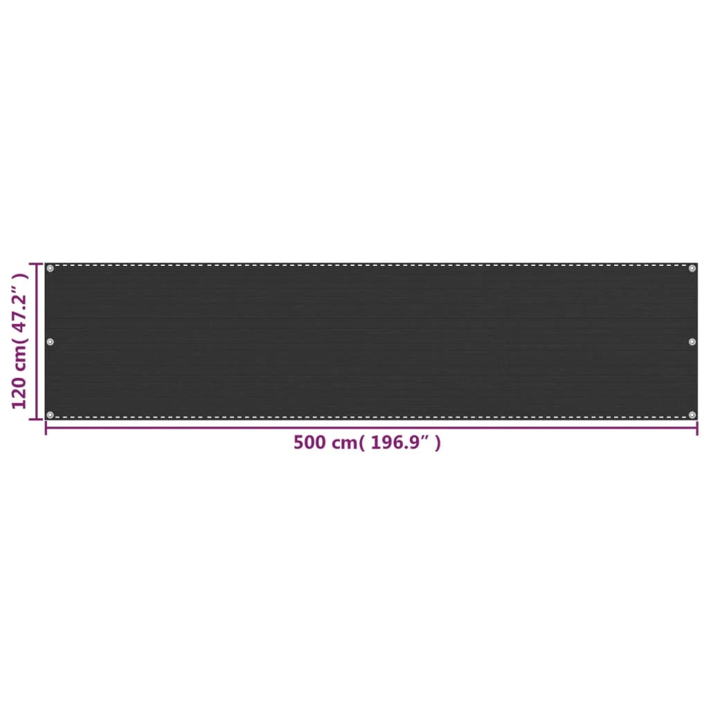 Schermo per balcone in HDPE 120 x 500 cm antracite 02_0010330