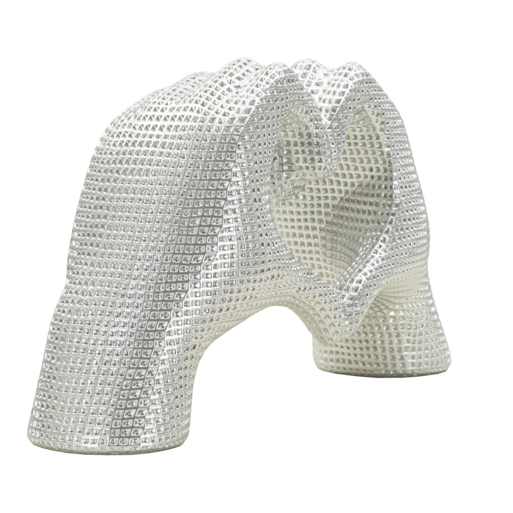 Scultura Lover in resina argento: coppia di amanti
