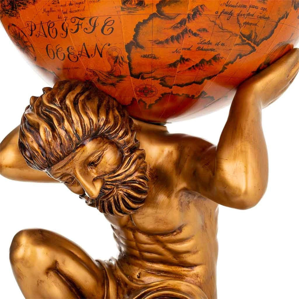 Figura portabottiglie globo rosso 42x42x85h