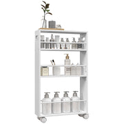 Tavolino con ruote e ripiani ¨C Minimal ¨C Bianco 45x15x80 cm