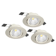 Set 3 Faretti Incasso Moderno Saliceto Alluminio Grigio Led 6W 3X580Lm Ip20