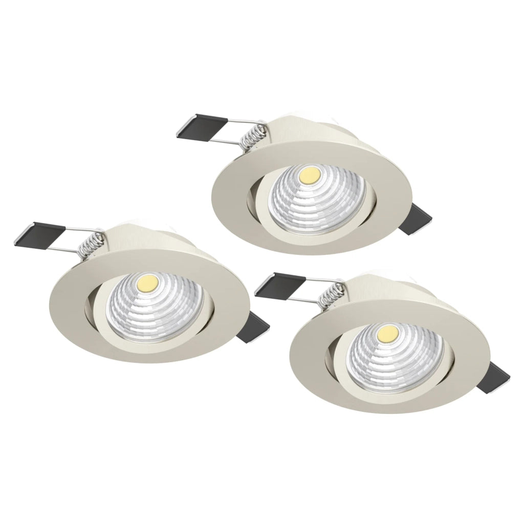 Set 3 Faretti Incasso Moderno Saliceto Alluminio Grigio Led 6W 3X580Lm Ip20