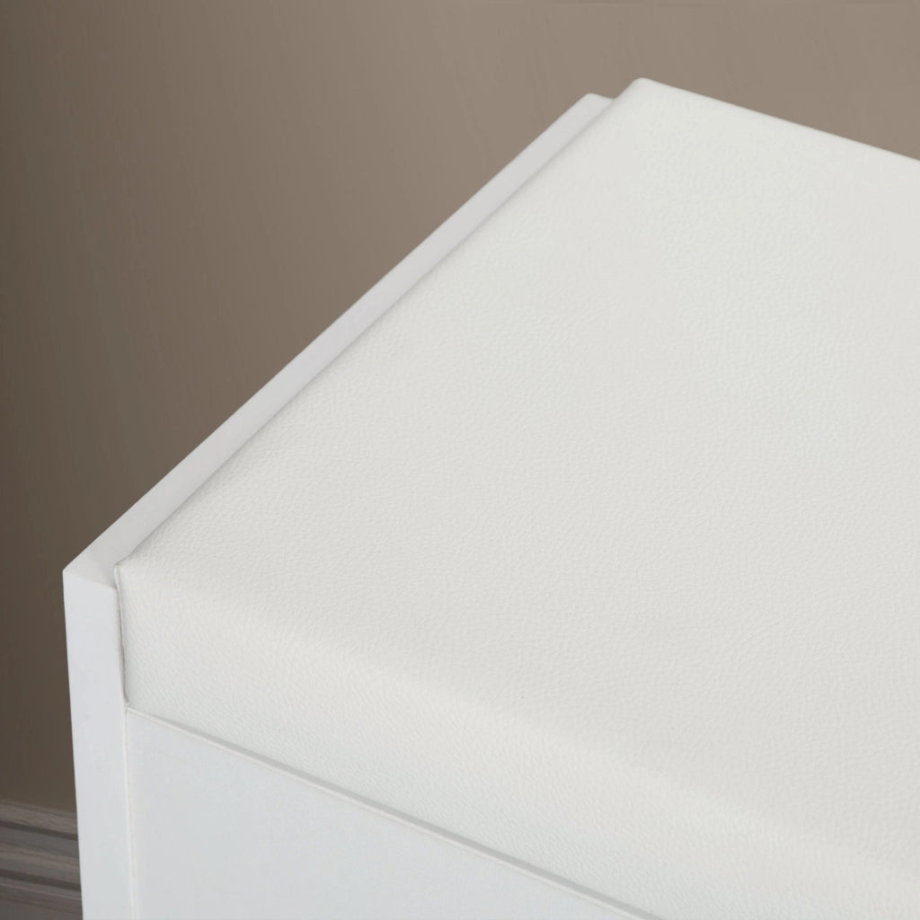 Consolle Trucco con Specchio 5 Cassetti e Sgabello 97,2x44,5x136,5 cm Bianco