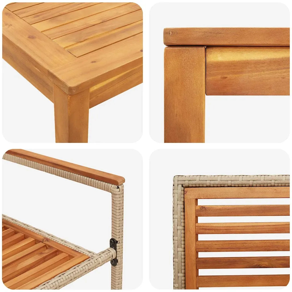 Set da Pranzo per Giardino 5 pcs Beige Legno di Acacia Massello 3365534