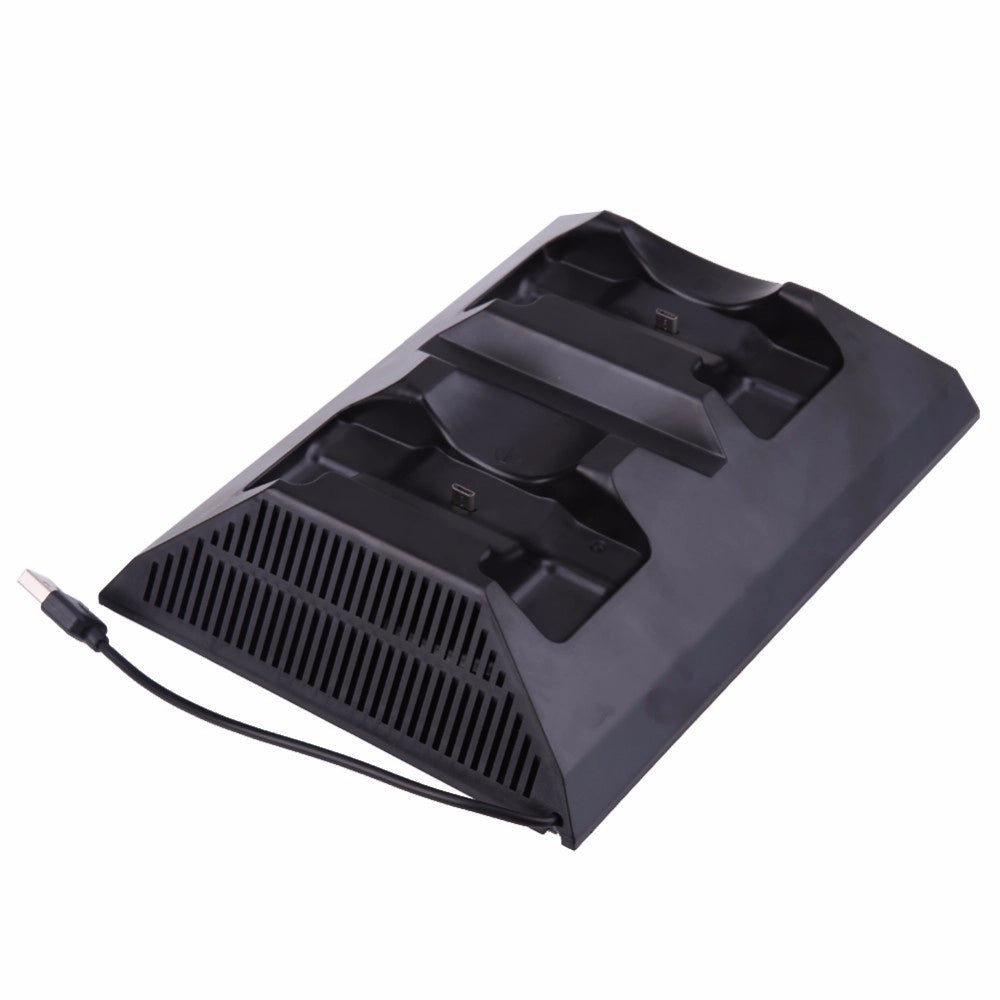Trade Shop - Base Doppia Ricarica Joystick Con Ventola Per Ps4 Console Controller Joypad Usb -