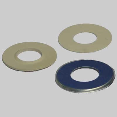 SET GUARNIZIONI 3 PEZZI IN GOMMA BIANCA BORDO BASSO  1     MADE IN ITALY