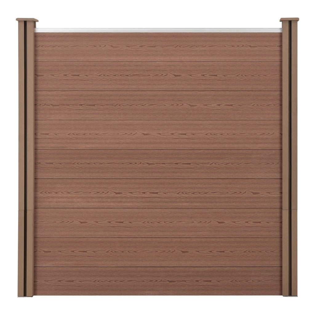 Recinzione in WPC Segovia per Giardino Staccionata Frangivista Alta 183 cm Lunga 187 cm Marrone NEU.HOLZ