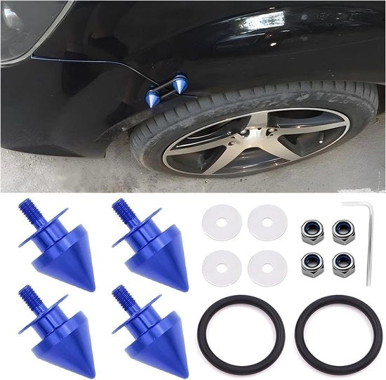 Impacco di chiusura per portiere in lega leggera - set di rinforzi con anello di distacco e anello in gomma - set di viti e chiave - 15 pezzi - peso ridotto 134 g - set di attacchi per paraurti