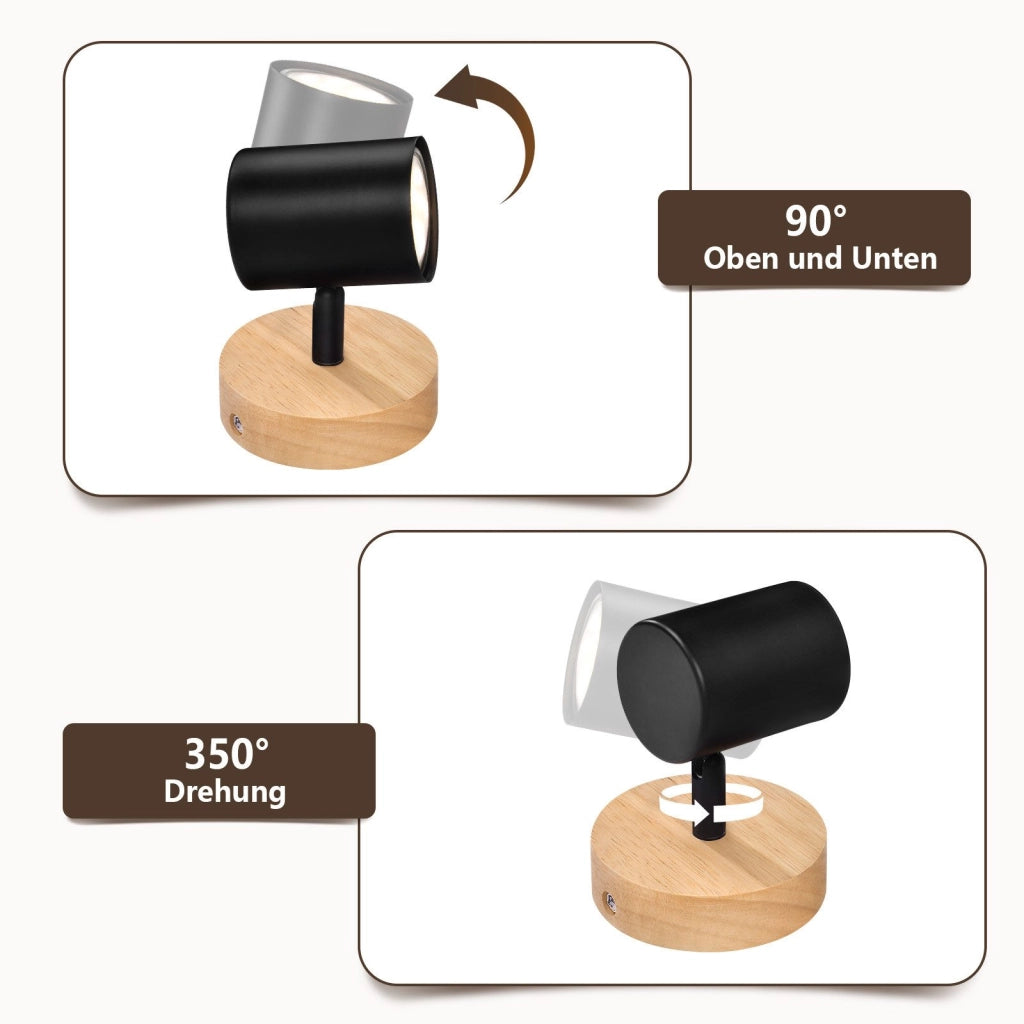ZMH Faretto da soffitto 1 luce GU10 girevole 350° per corridoio
