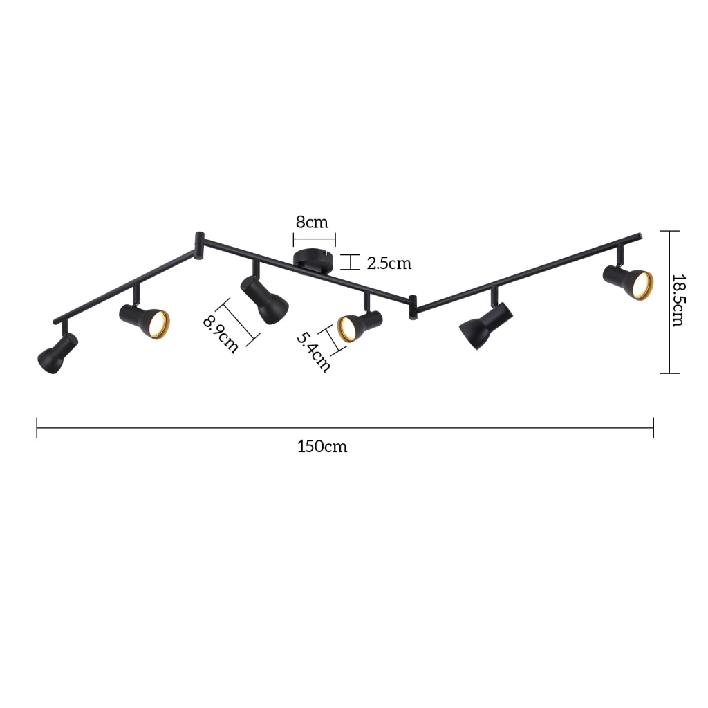 ZMH Faretto da soffitto 2 luci nero - Faretti GU10 orientabili