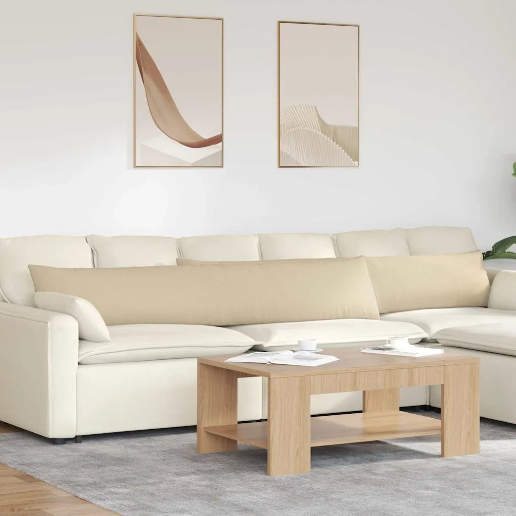 Cuscini da Divano 2 pcs Crema 200 x 40 cm Tessuto 42013875