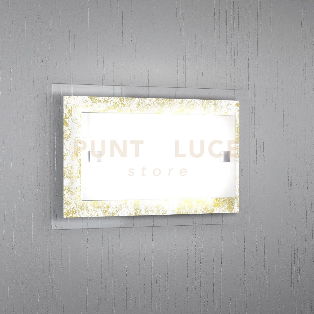 TRAY APPLIQUE PICCOLA 1 LUCE FOGLIA ORO 1087-AP-FO