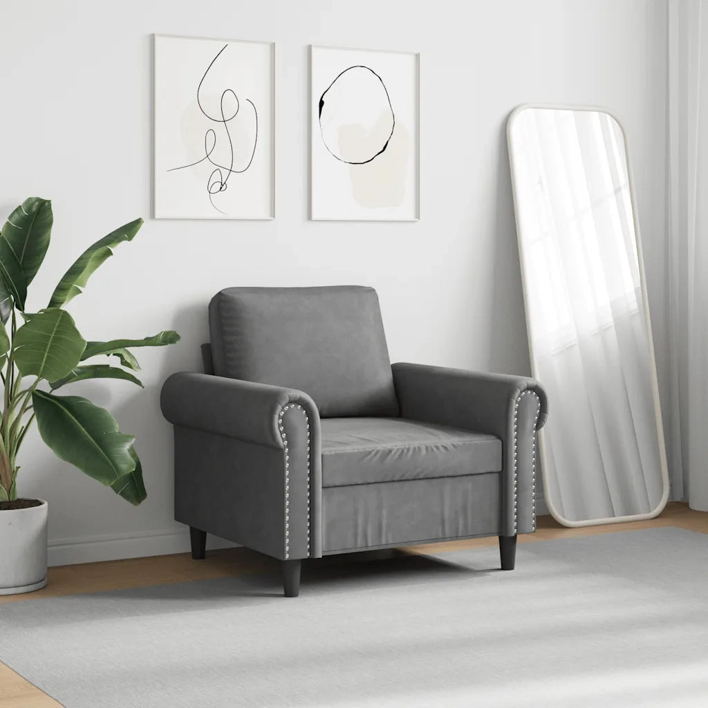 Poltrona | Sedia Relax Grigio Scuro 60 cm Velluto