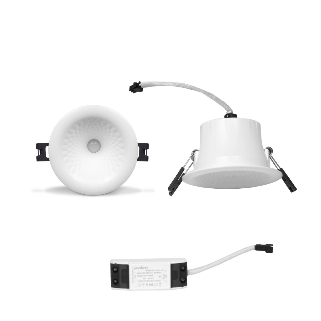 Faretto da incasso non orientabile bianco 3w 6000K luce fredda