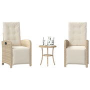 Set da Bistrò 3 pz con Cuscini Beige in Polyrattan 365204