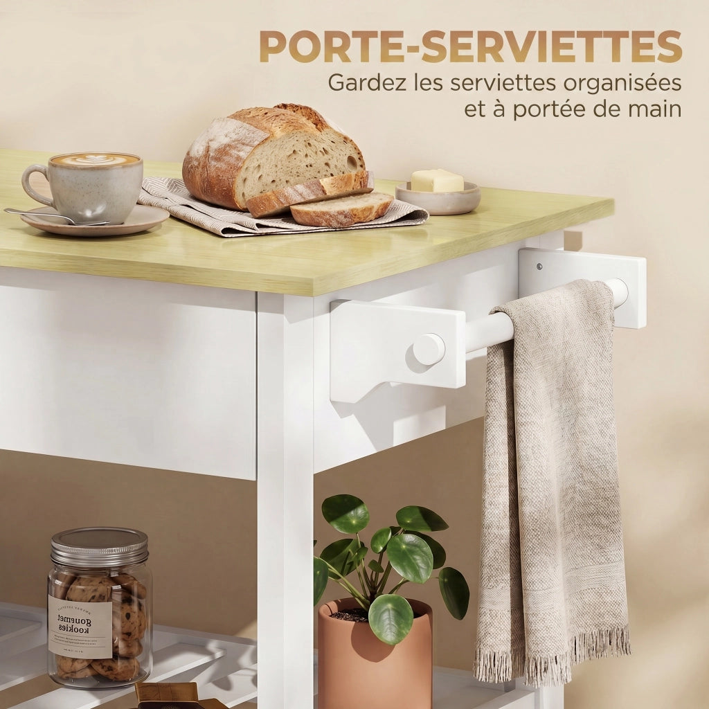 Mobile da cucina con ruote ¨C Minimal ¨C bianco