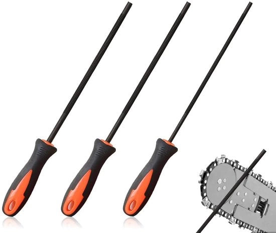 Set di seghe per catene - 3 pezzi - set di seghe con manico - denti di sega fini - manico in ABS - adatto per seghe per catene