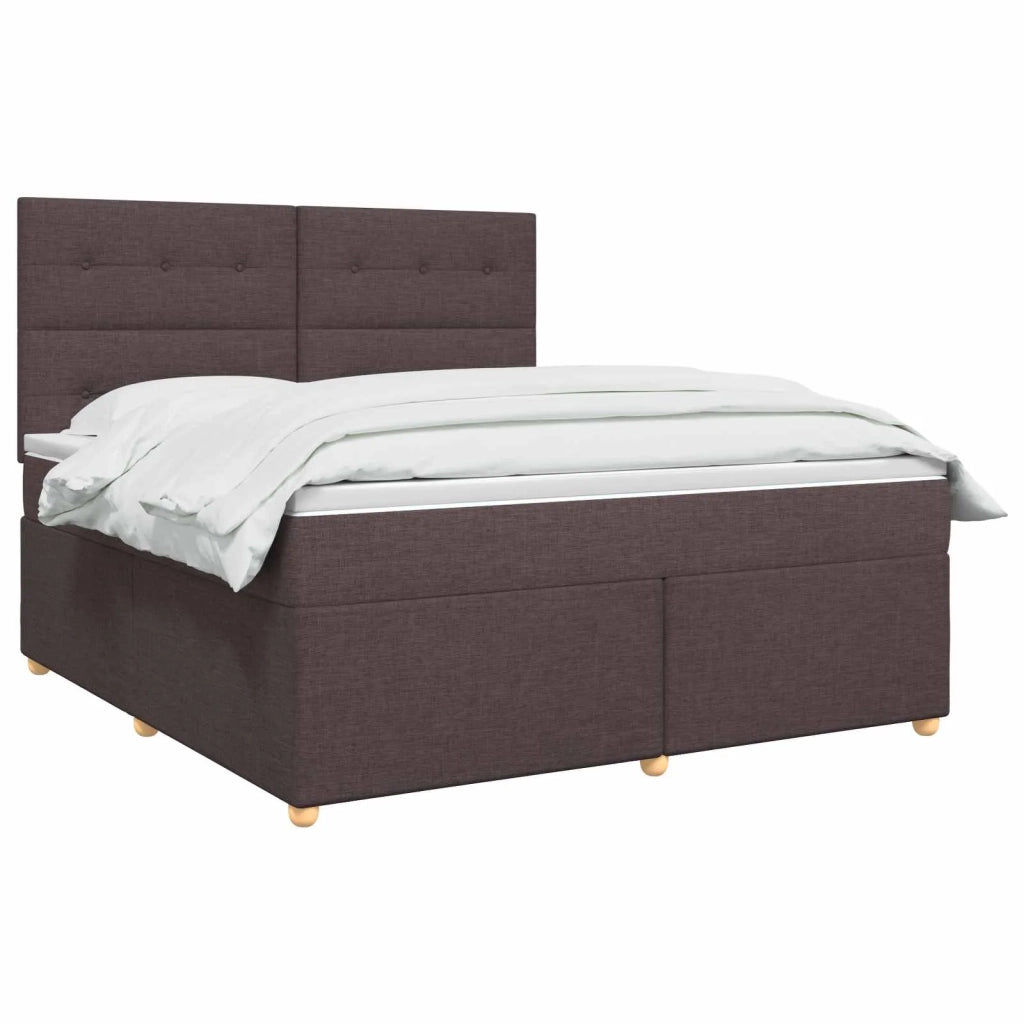 Letto box spring con materasso Marrone Scuro 140 x 200 cm 3455367