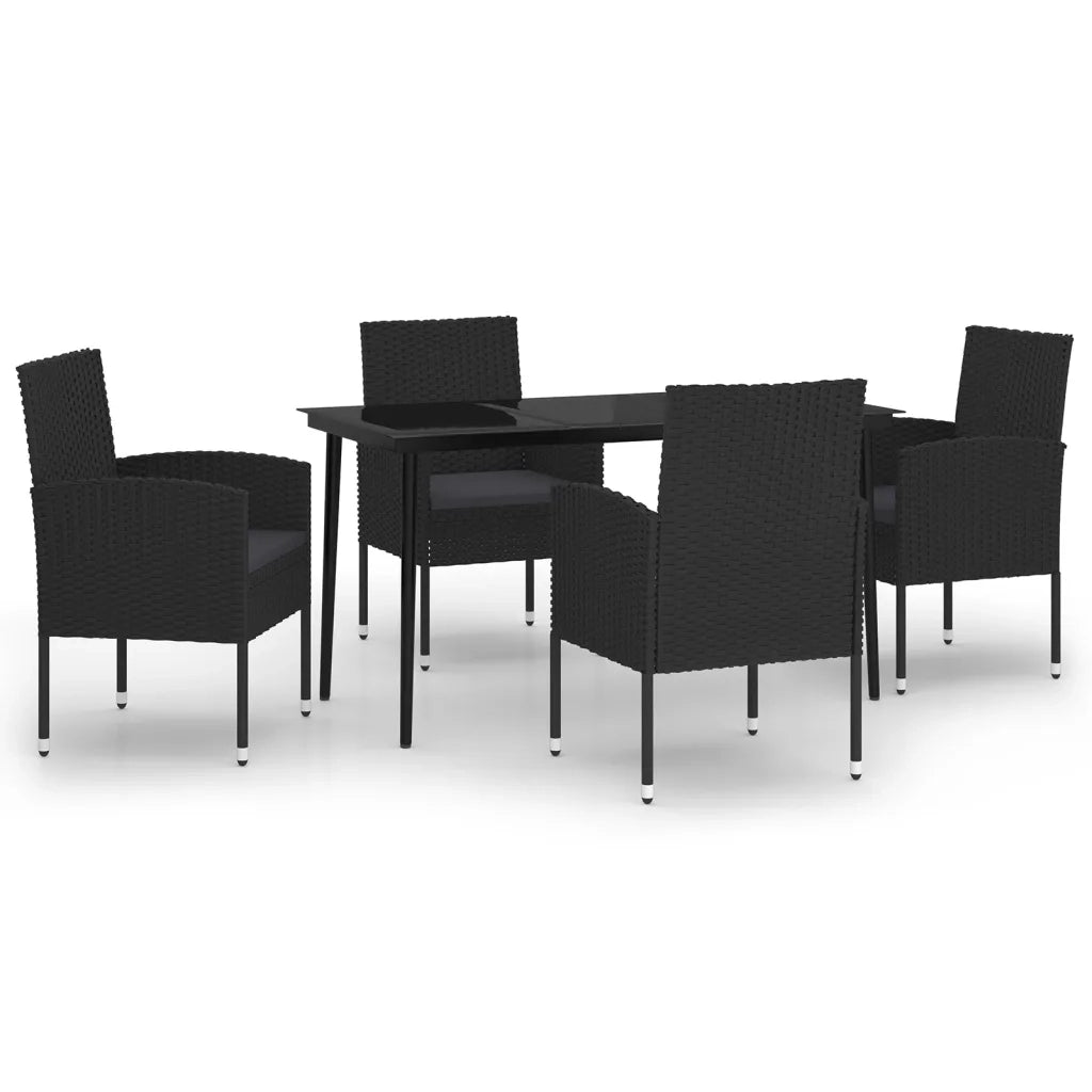 Set da Pranzo da Giardino 5 pz Nero 3099633