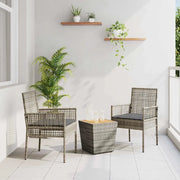 Set Bistro da Giardino 3 pcs Grigio polyrattan 3334961