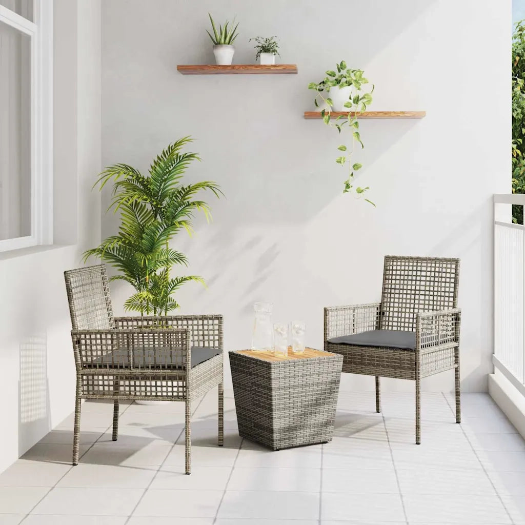 Set Bistro da Giardino 3 pcs Grigio polyrattan 3334961