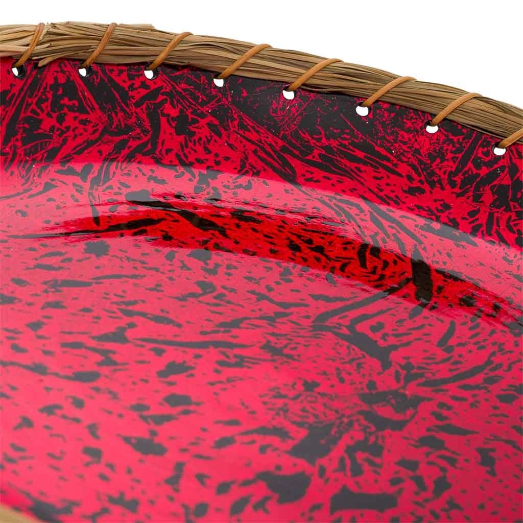 Ciotola in ceramica rossa 32x32x6h